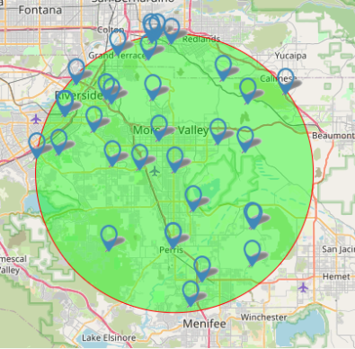 Delivery area map